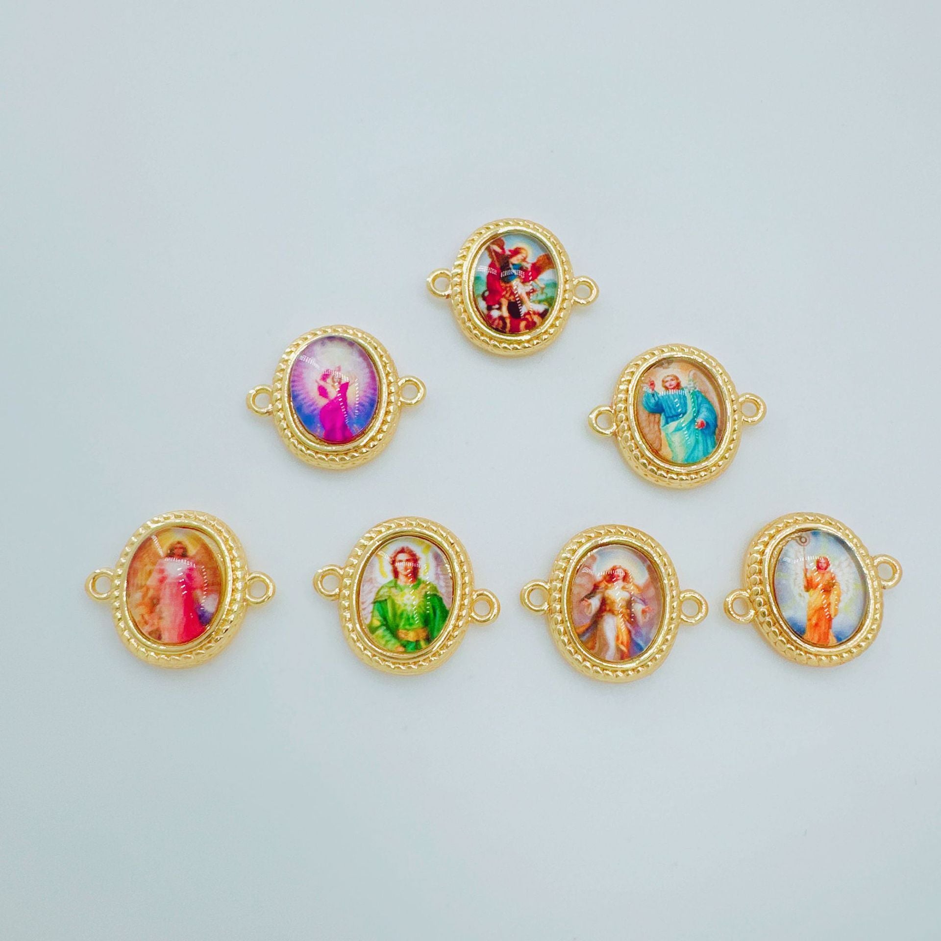 Wholesale Copper Gold Plated Double Figure Pendant Charm DIY Jewelry Making Fashion Accessory Boutique Resale