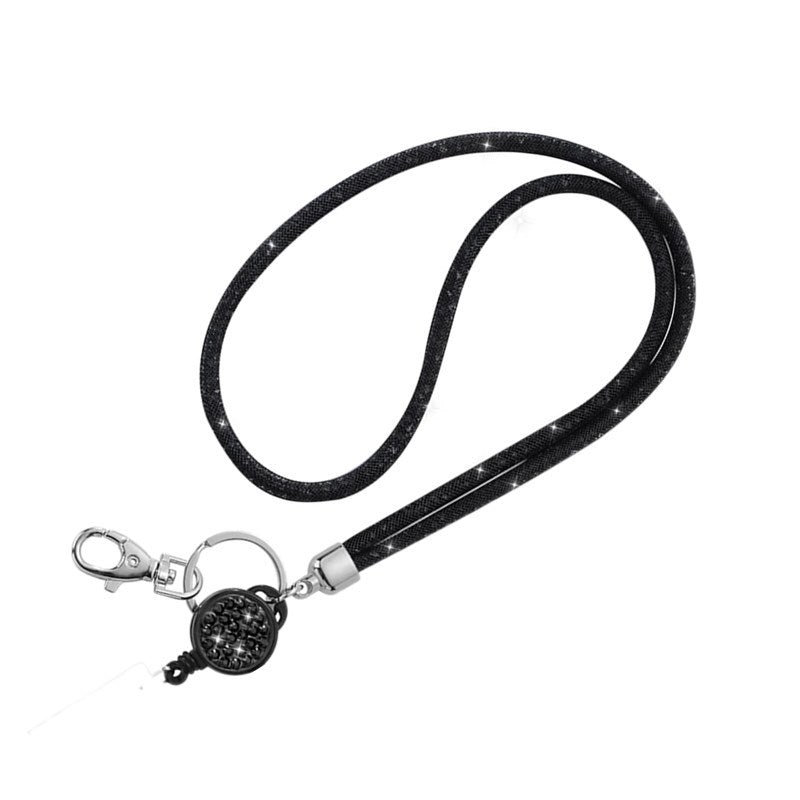 Wholesale Fishnet Rhinestone Lanyard Crystal Card Holder Lobster Keychain ACC-KC-LingYu001