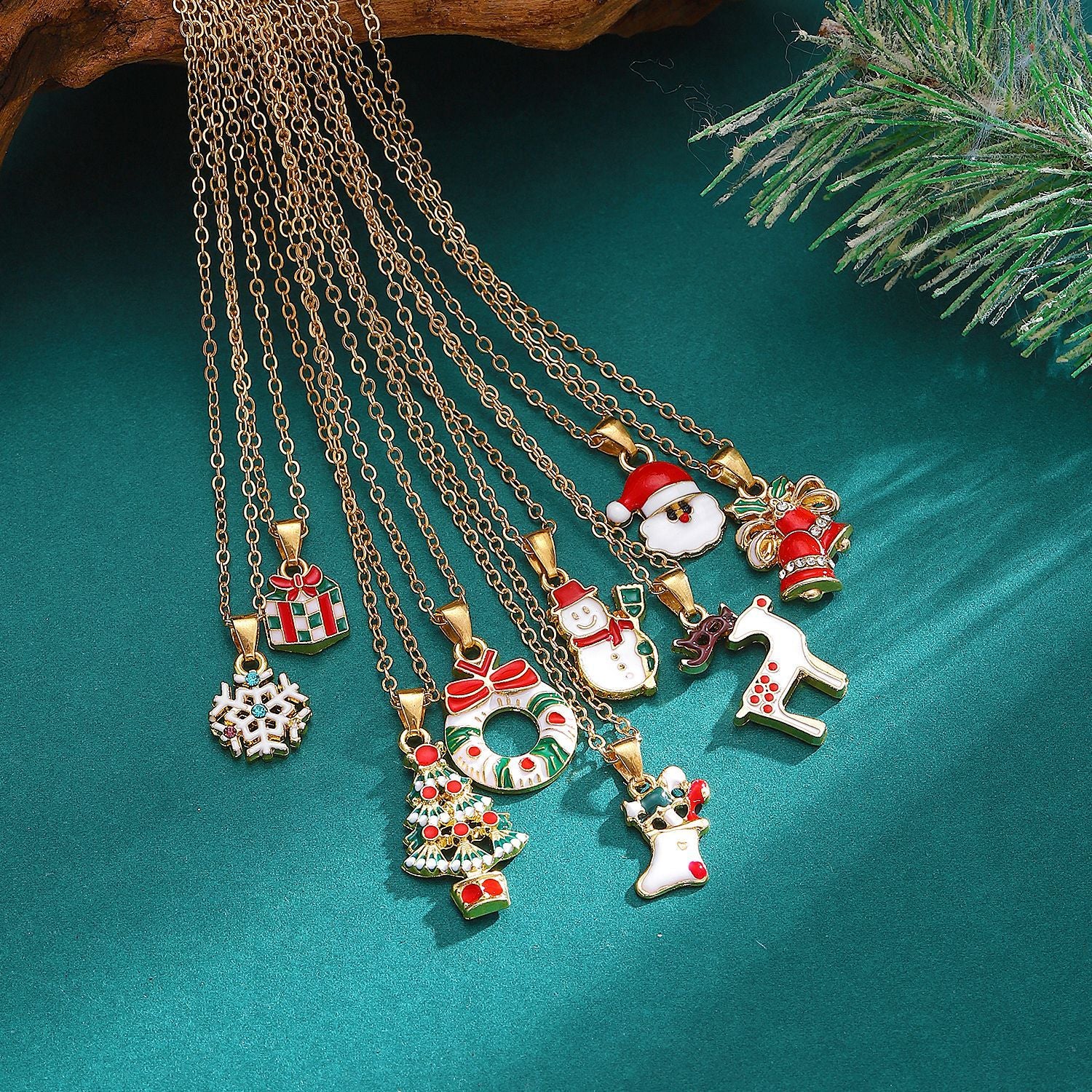 Wholesale  Christmas Tree Necklace Christmas Ornaments