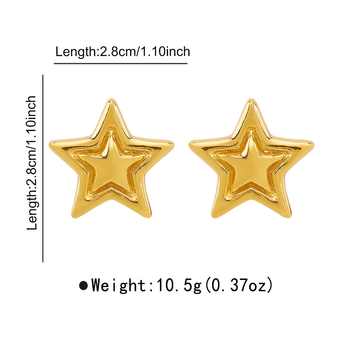 Wholesale double five-pointed star earrings necklace ring niche creative