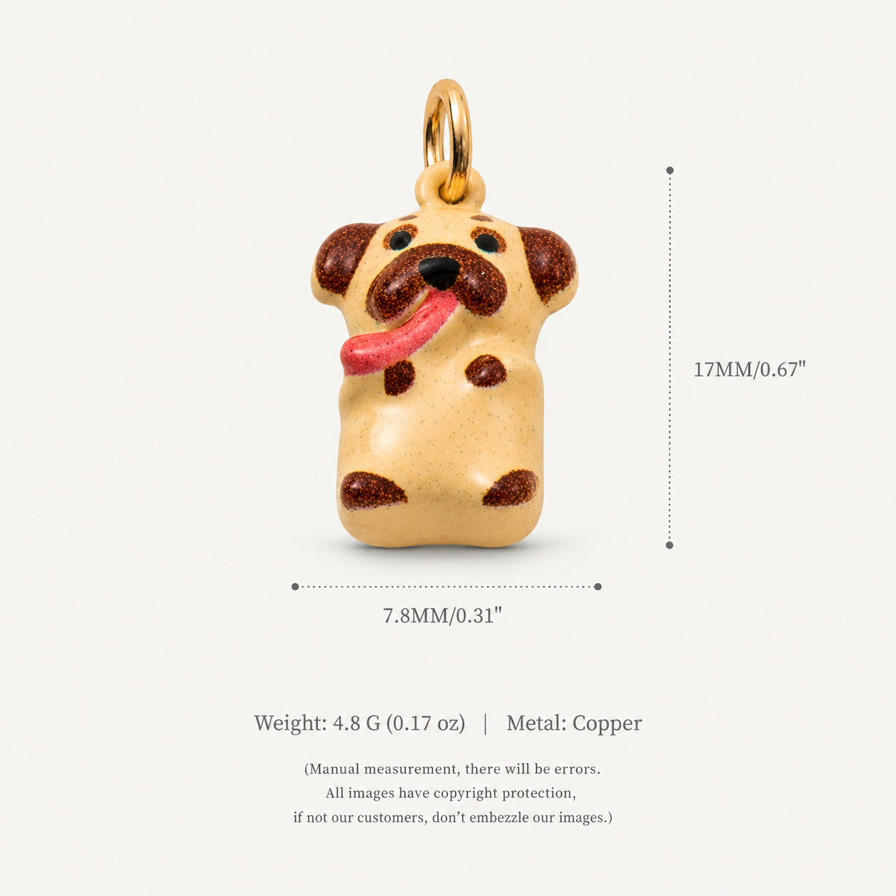 Wholesale Copper Electroplated Cute White Dog Cartoon Pendant Jewelry Accessory Gift
