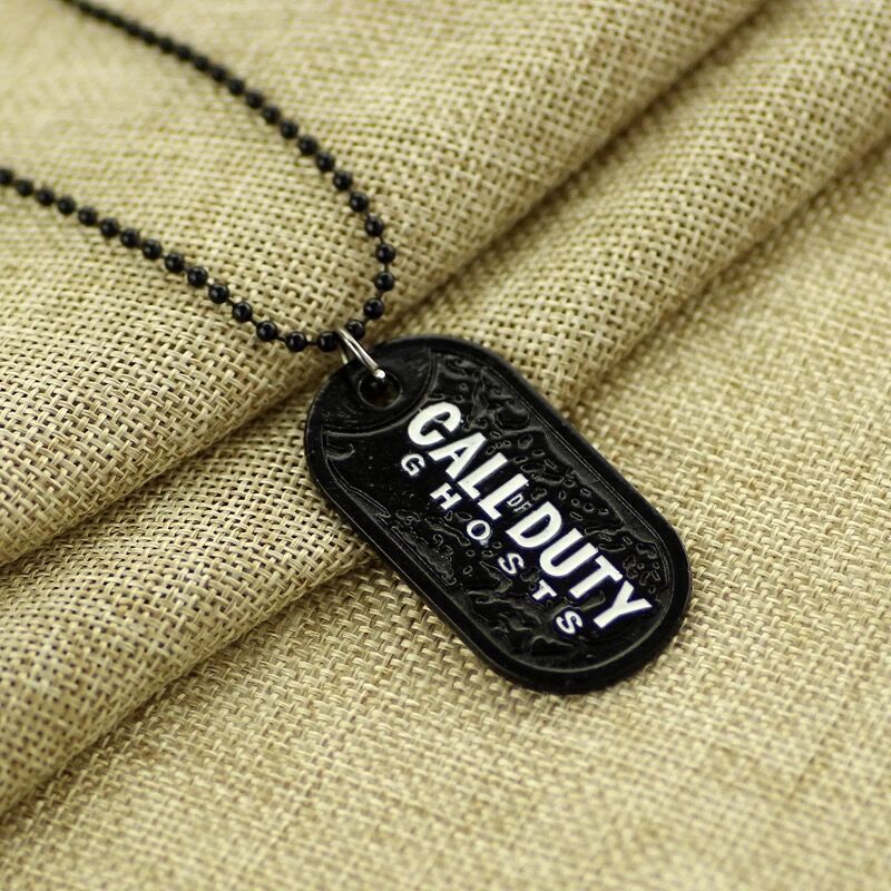 Wholesale  men's skull long pendant  fashion exaggerated punk style military uniform necklace