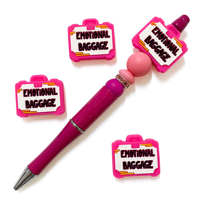 Wholesale 10pcs Silicone Cartoon Pink Box Focal Beads ACC-BDS-WDX115