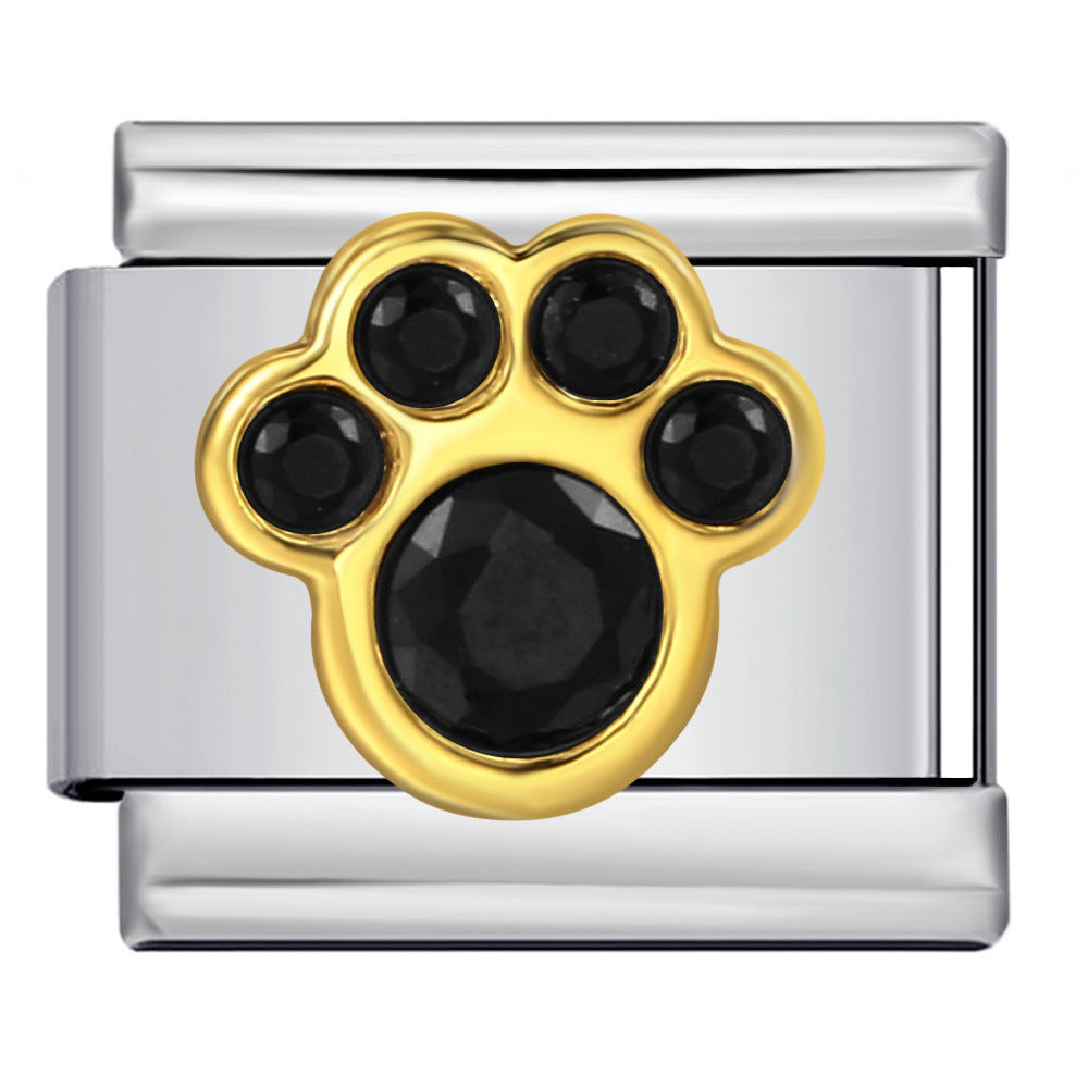 Wholesale Italian Charm Bracelet 9mm DIY Hook-Shaped Colorful Oil-Drip   Creative Stainless Steel Composable Bracelet