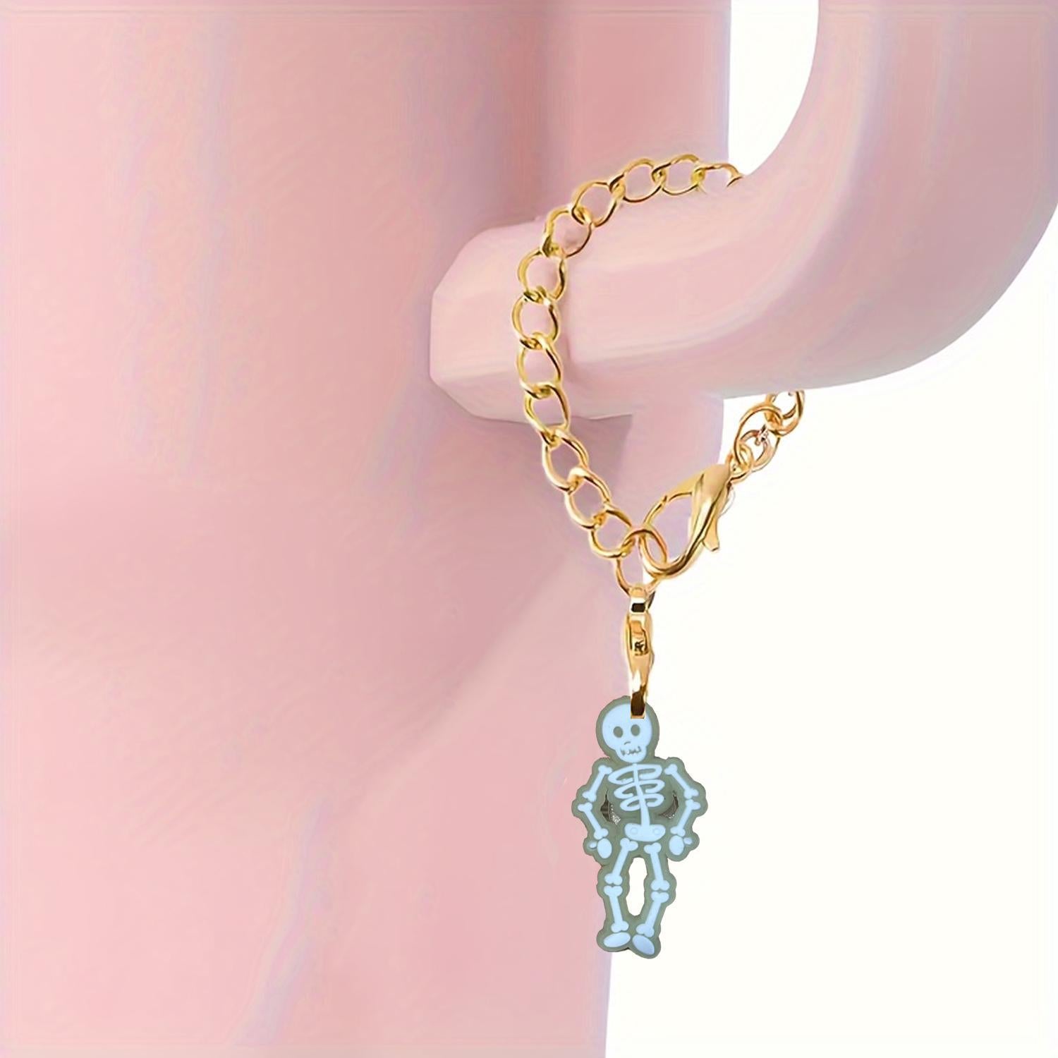 Wholesale Halloween Fluorescent Bat Skull Soft Rubber Hanging Chain Cup Accessories Chain ACC-CA-XieJi007