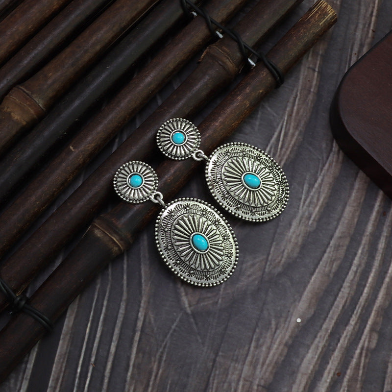 Wholesale Bohemian Retro Teardrop Dangle Stud Earrings with Tassels