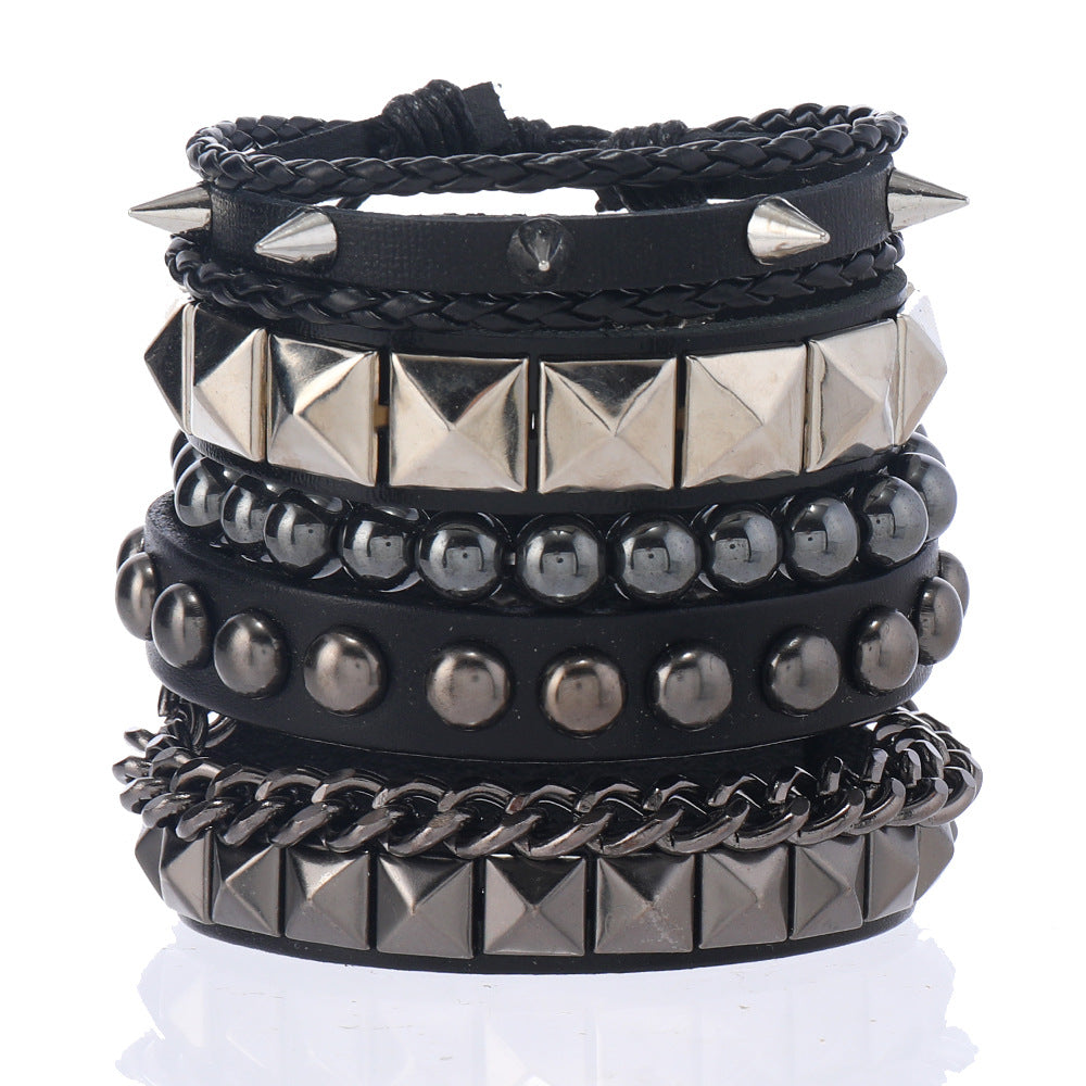 Wholesale Multi-layer Punk Style Chain Bracelet