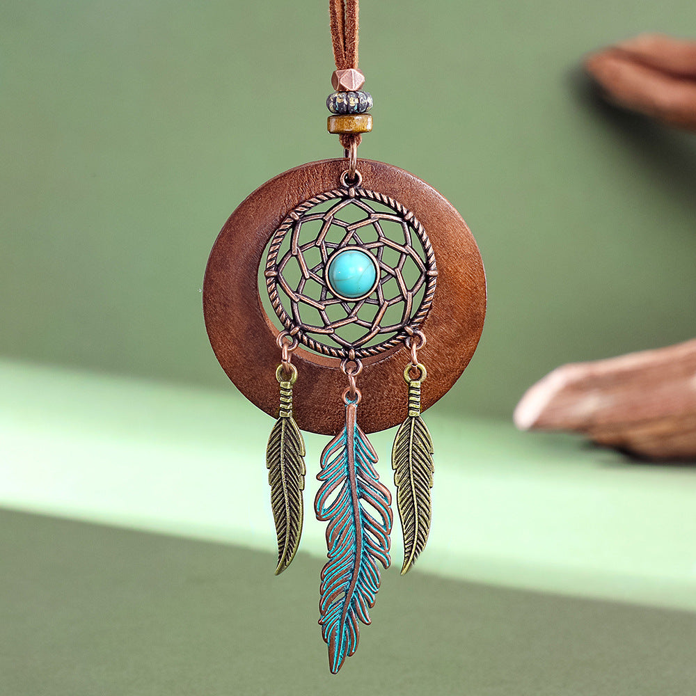 Wholesale Bohemian Dreamcatcher Tassel Necklace Pendant Vintage Style Fashion Accessory for Resale