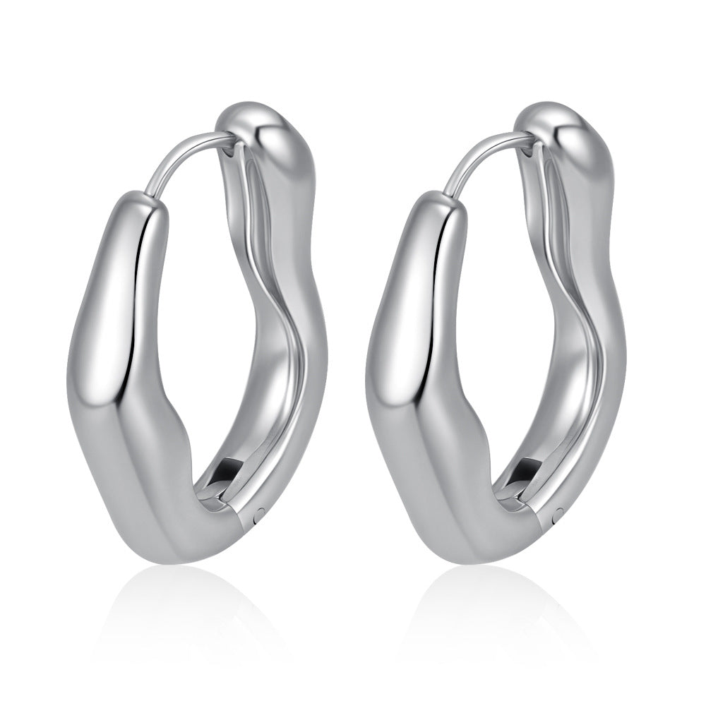 Wholesale Stainless Steel Retro Chic Irregular Earrings for Women Everyday Wear