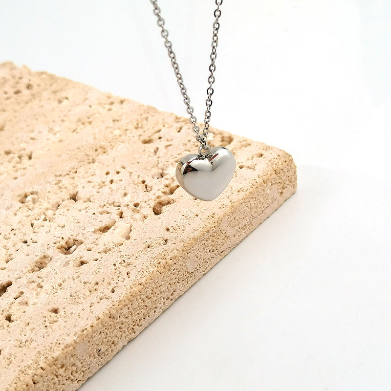 Wholesale 18K Gold Stainless Steel Love Pendant Earrings Heart Shaped Necklaces ACC-NE-GuDi015