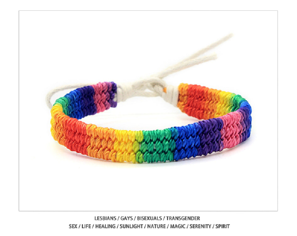 Wholesale LGBT Same-sex Colored Rope Bracelets Six-color Rainbow Hand-woven Miyuki Bracelets ACC-BT-Guangg001