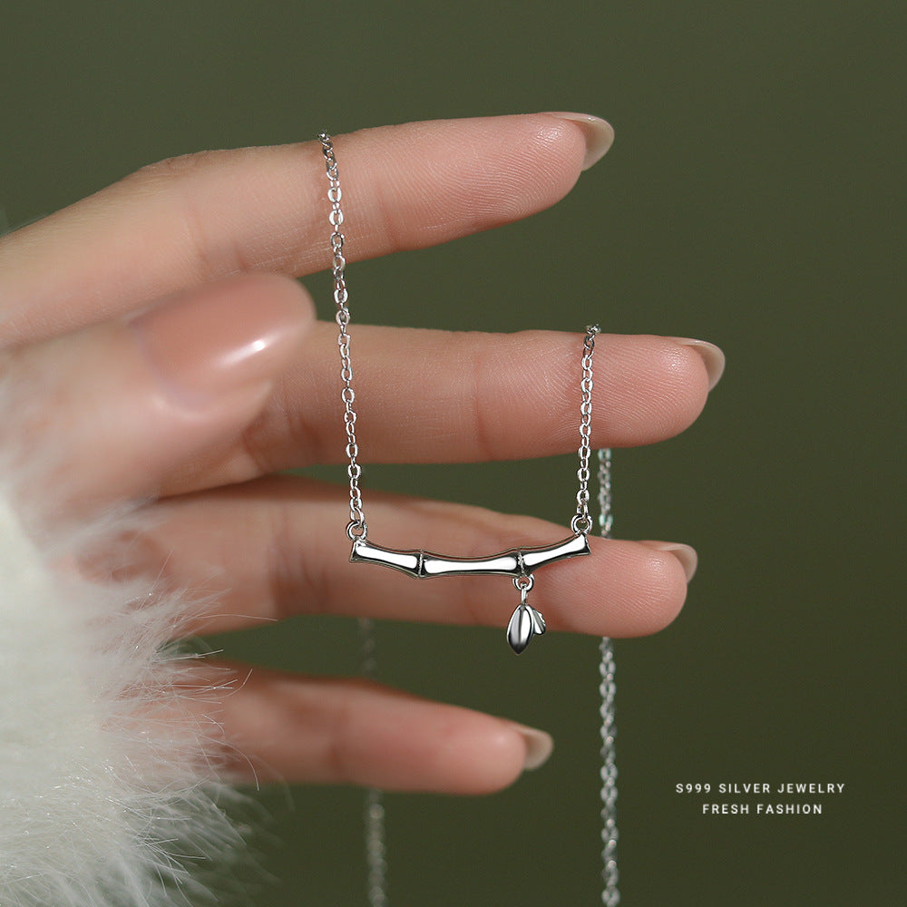 Wholesale  S999 Sterling Silver All-Match Bamboo Necklaces