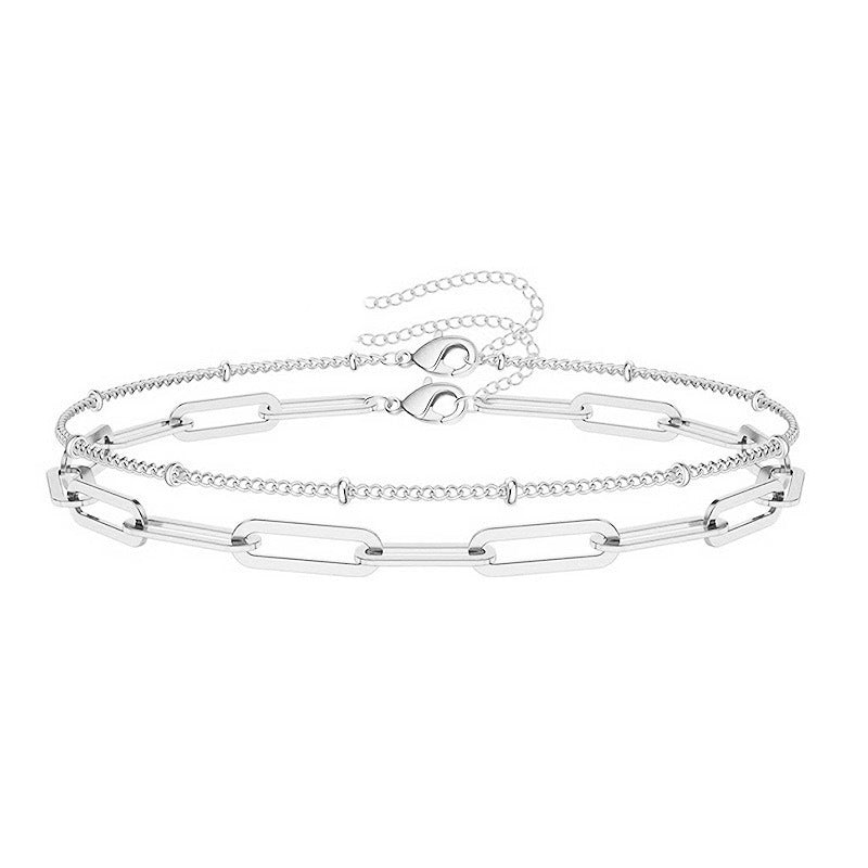 Wholesale 6Pcs Boho Minimalist Multi Layer Chain Bracelets For Women Electroplated Zinc Alloy Fashion Jewelry Accessory Great For Gift
