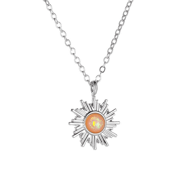Wholesale Opal Sun Moon Necklace ACC-NE-QW006