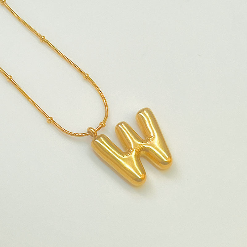 Wholesale Stainless Steel 18K Gold Plated Letter Necklaces ACC-NE-YuHui001