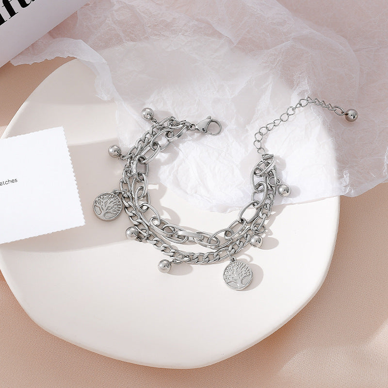 Wholesale Titanium Steel Stacked Multi-layered Jewelry Men's Bracelets Layered Bracelet Set ACC-BT-Meihun003