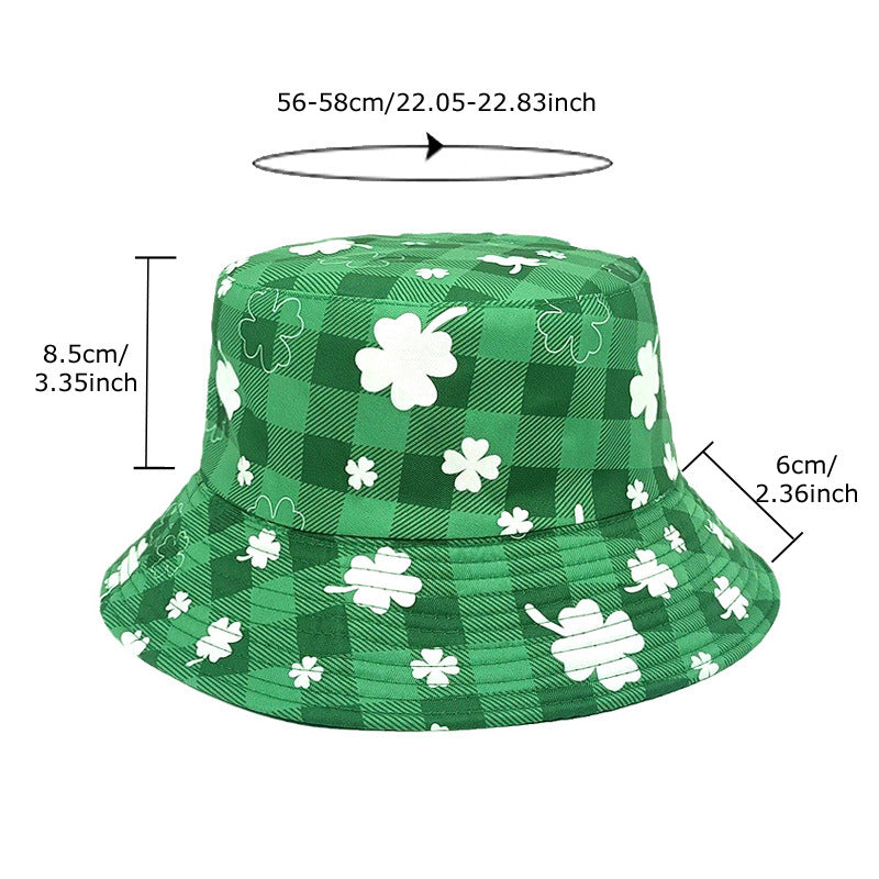 Wholesale Four Leaf Clover Print Bucket Hat ACC-HT-ShunMa017