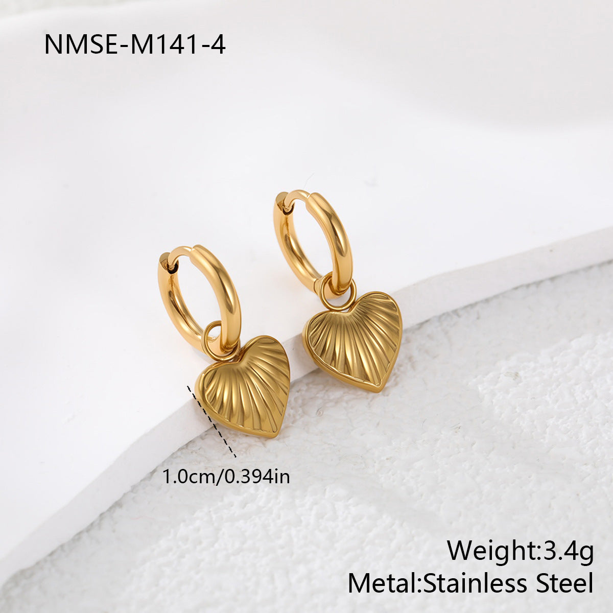 Wholesale Stainless steel heart-shaped dangle earrings