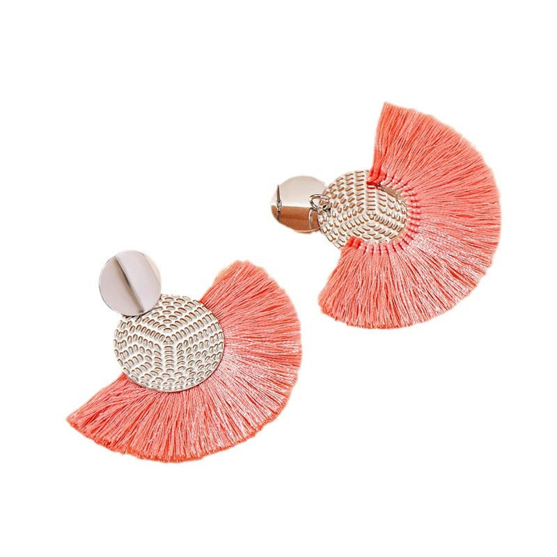 Wholesale  Handmade fan-shaped tassels Earrings Bohemian Style Earrings