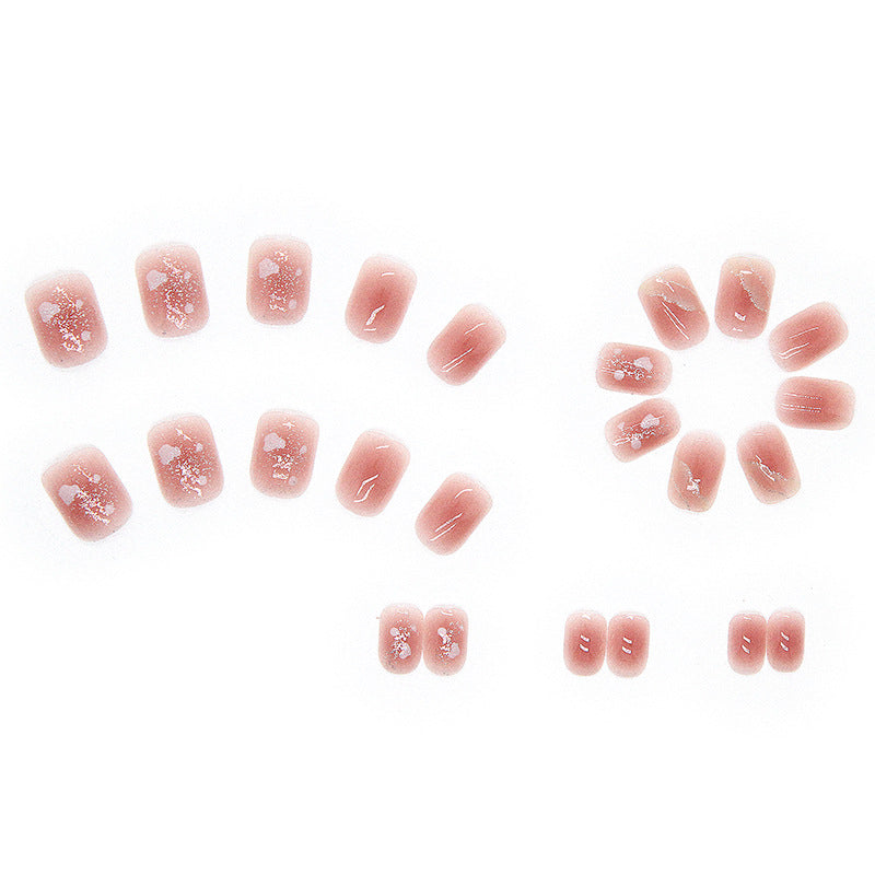 Wholesale 24 Pieces/box Pink Glitter Nails Kits Nail Stickers