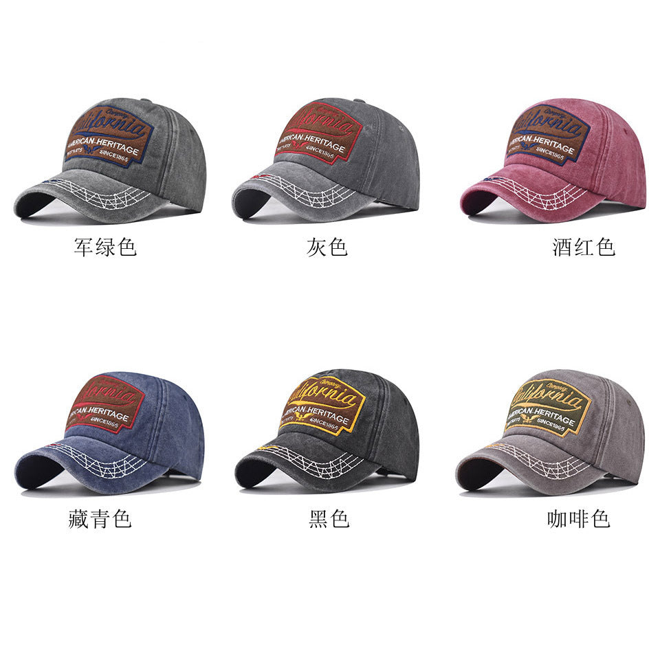 Wholesale Trendy Washed California Embroidery Baseball Cap Adjustable Breathable Summer Gift