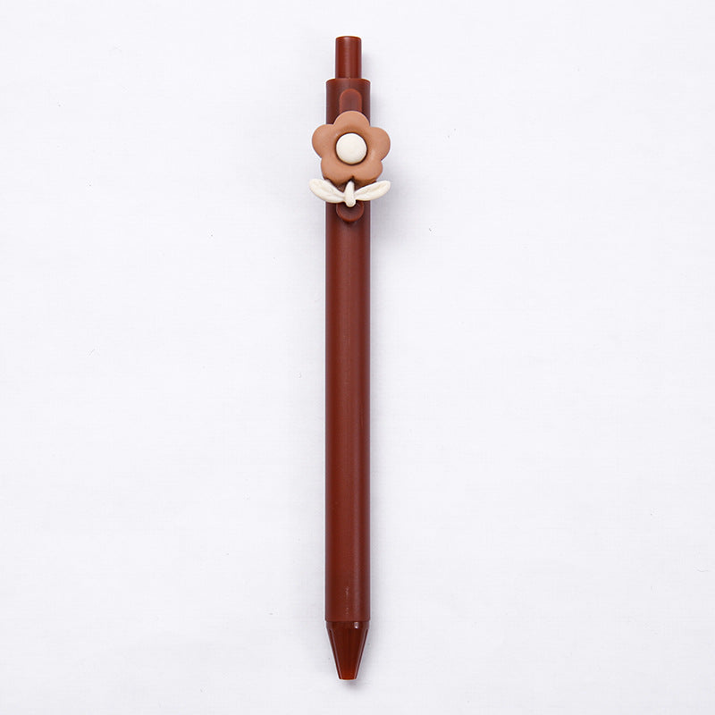 Wholesale Cartoon Milk Curry Color Press Gel Pen