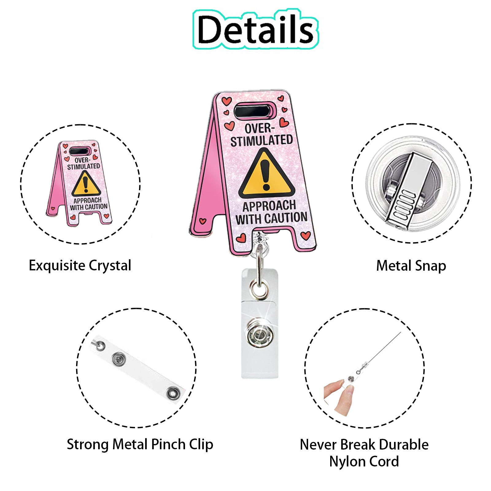 Wholesale Humorous Flower Quote Retractable Badge Reel Rotating ID Card Clip Acrylic ABS for Medical Staff Decorative Bag Charm