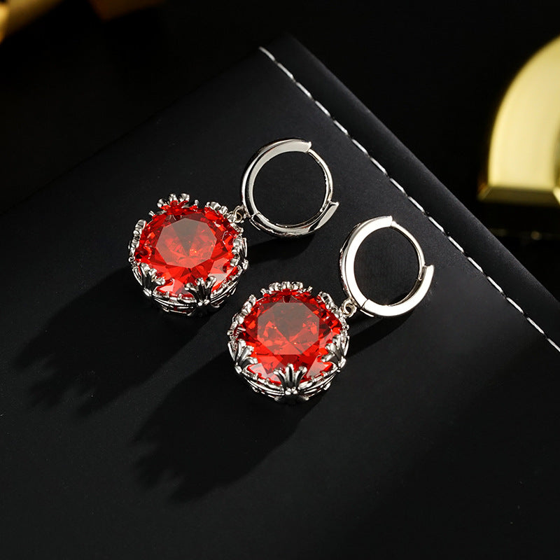 Wholesale s925 classic fashion light luxury  red earrings