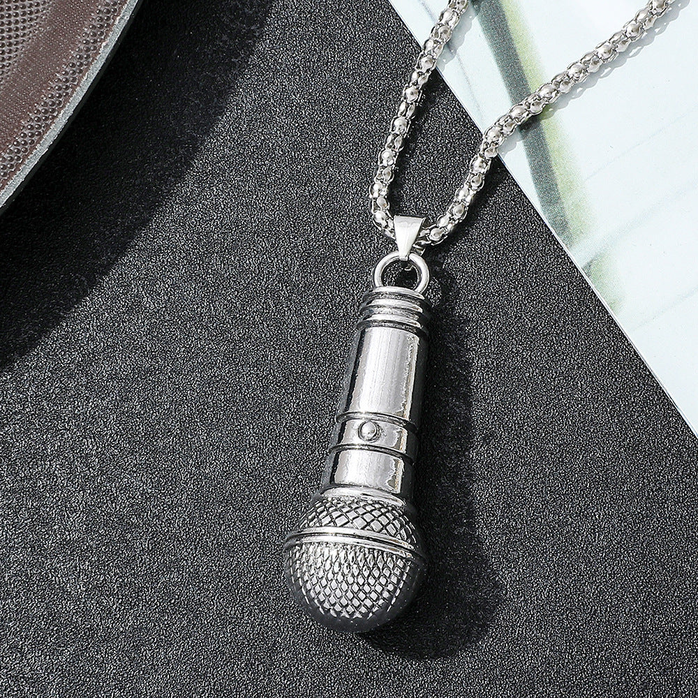 Wholesale Alloy Microphone  Pendant European Hip Hop Necklace