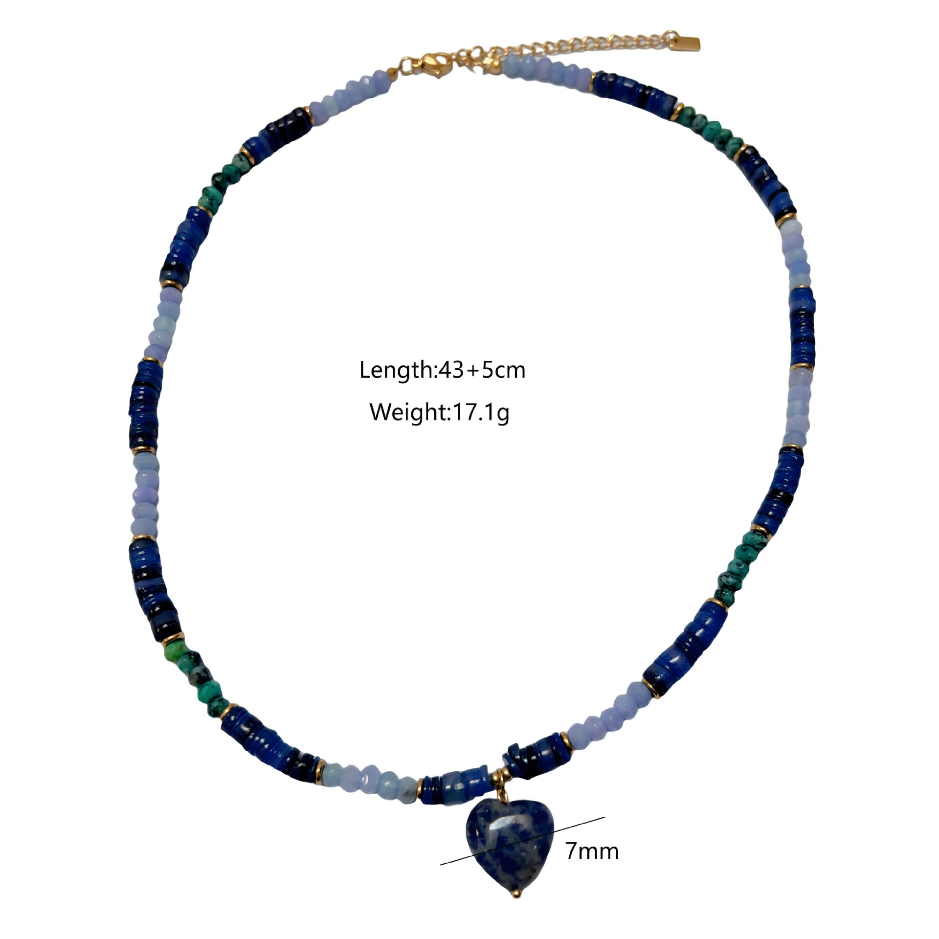 Wholesale Titanium Steel Green Crystal Mixed Color Original Design Necklace