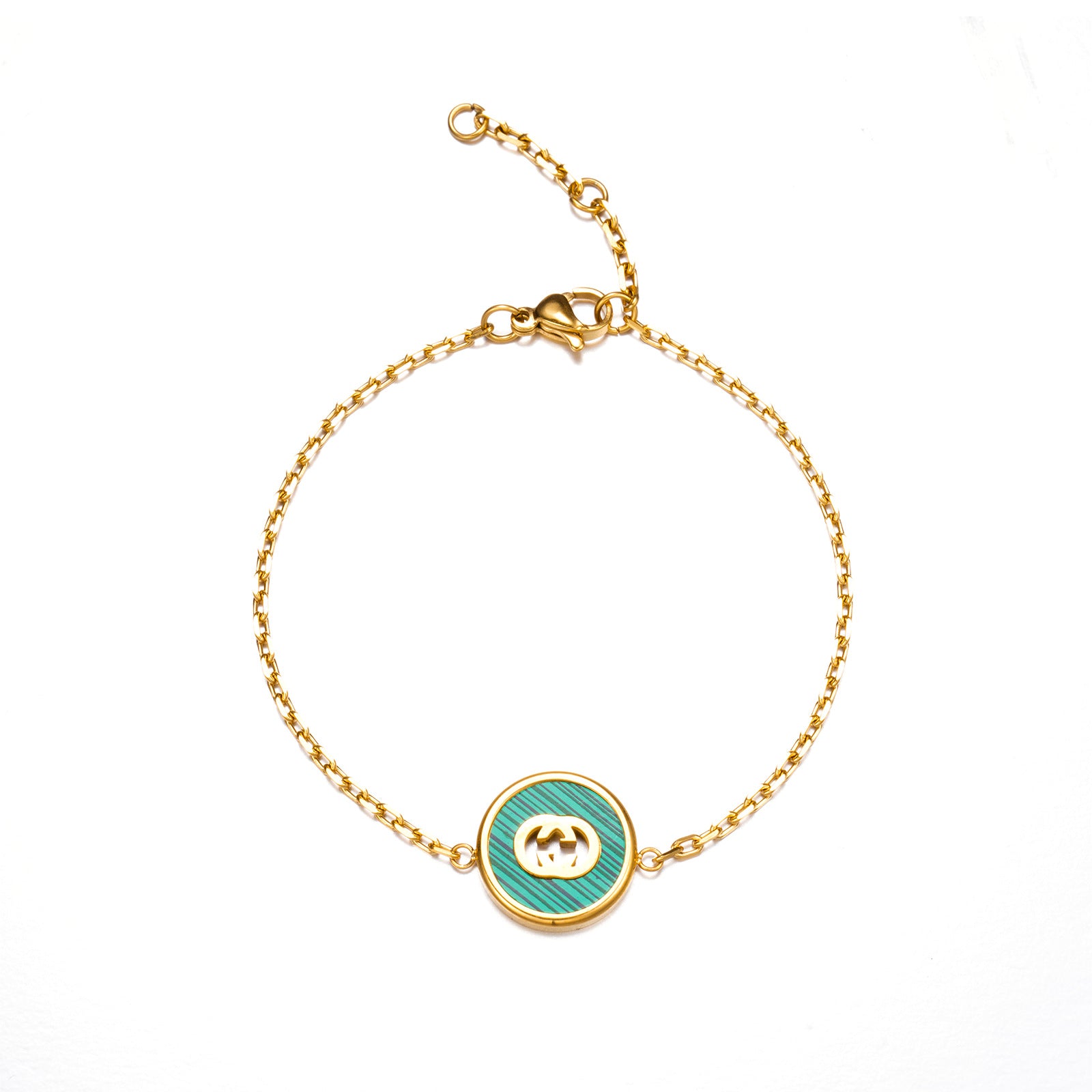 Wholesale Stainless Steel Enamel Retro Bracelet with Double Letter Design Stylish Office Lady Fashion Accessory