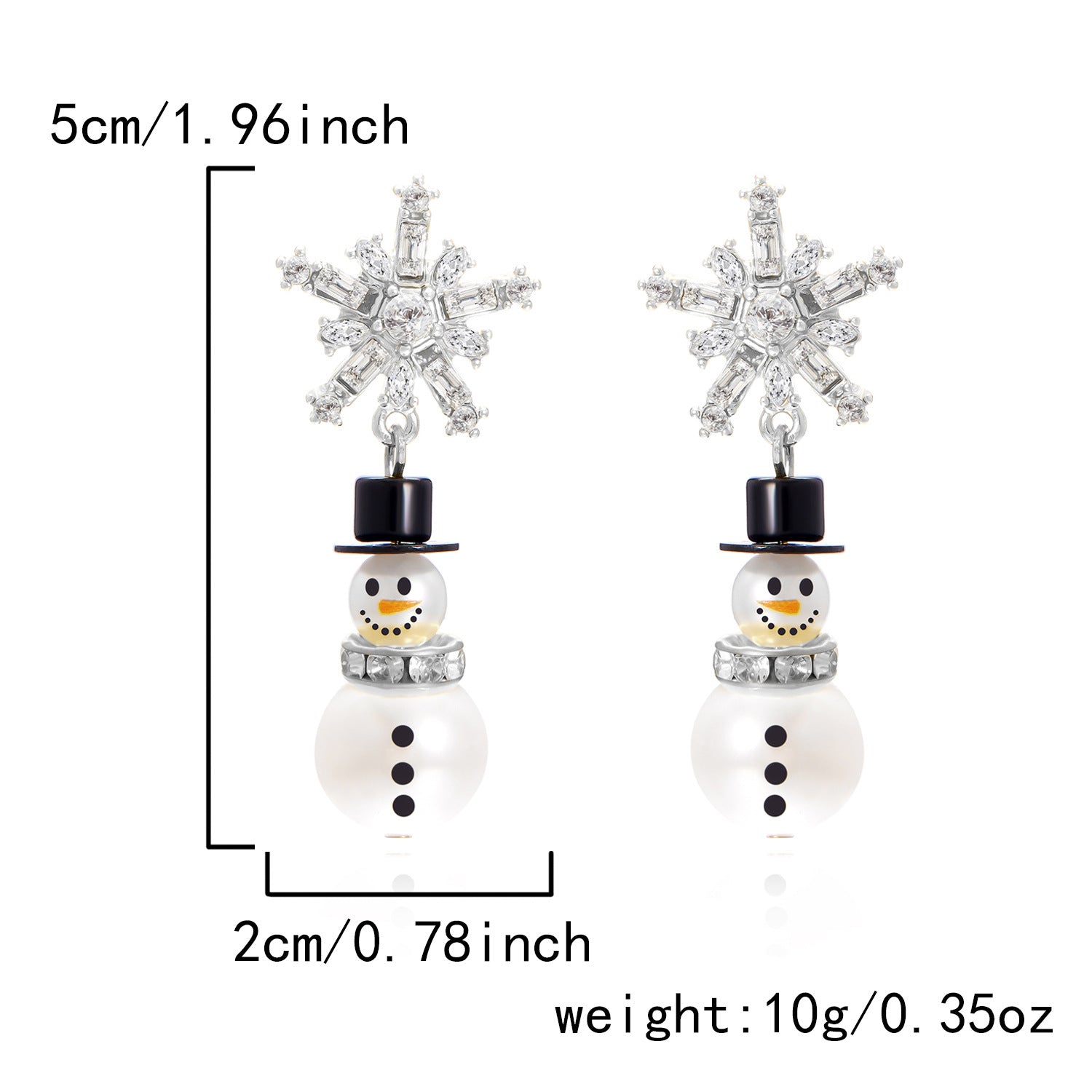 Wholesale  Christmas Earrings  All-match  Christmas Snowman Diamond Earrings