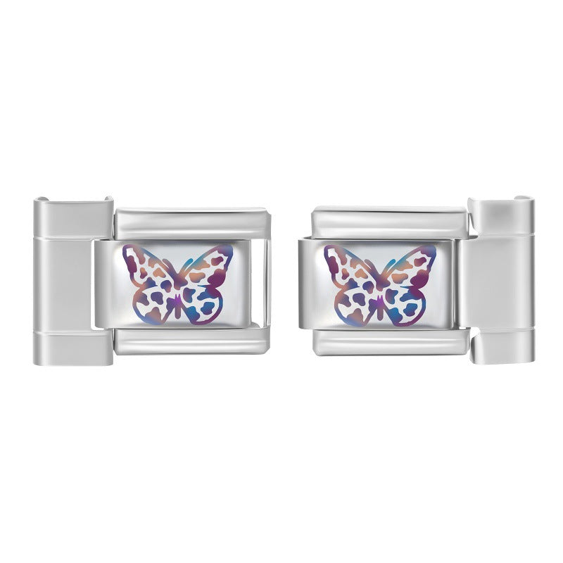 Wholesale 9mm Italian Charm Starter Bracelets DIY square Single Section Creative Stainless Steel Composable Bracelet