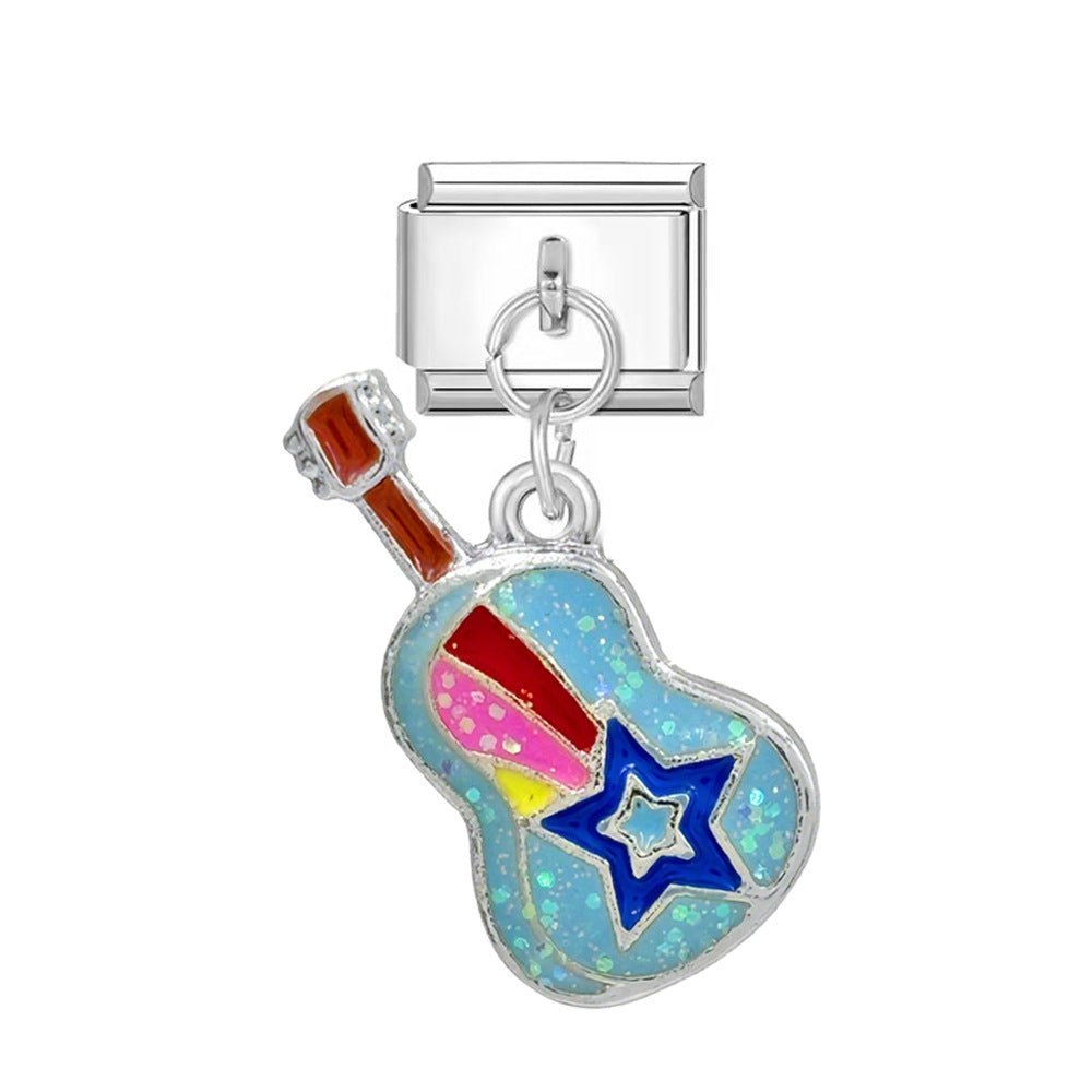 Wholesale Italian Charm Bracelet 9mm DIY Oil-Drip Single Buckle  Creative Stainless Steel Composable Bracelet