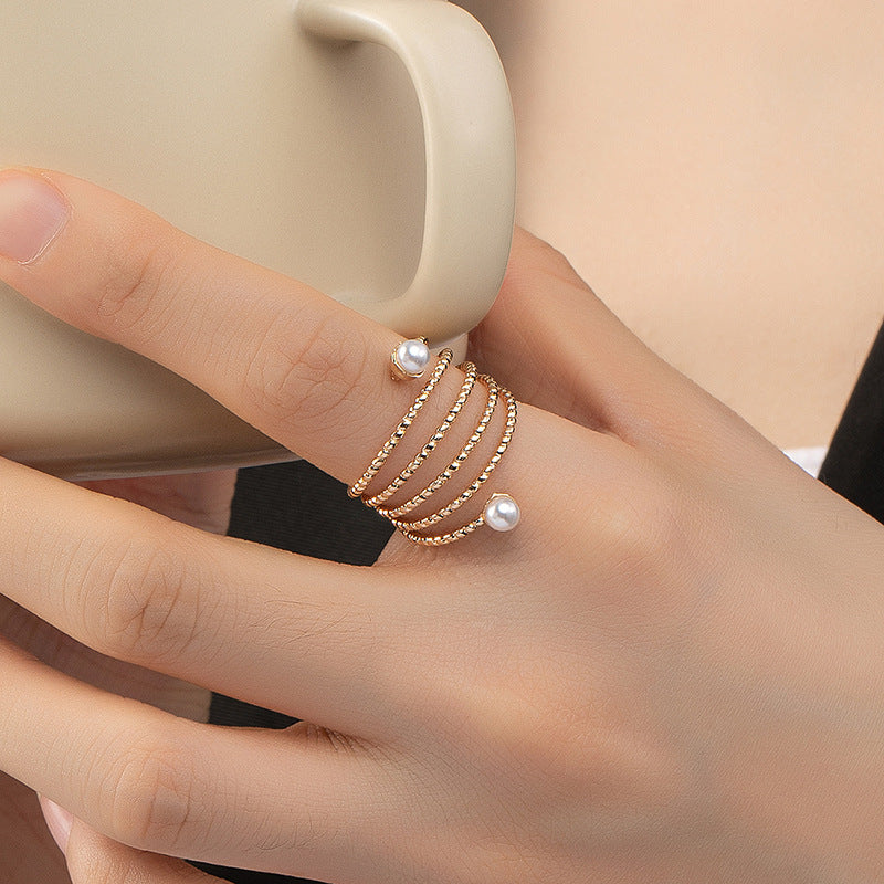 Wholesale  Fashion Ring Women' s Simple Ring Adjustable Coil Ring All-match Jewelry