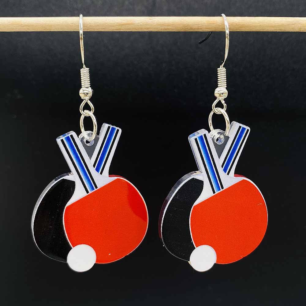 Wholesale Sports Baseball Rugby Basketball Tennis Blue Uniform Acrylic  Earrings
