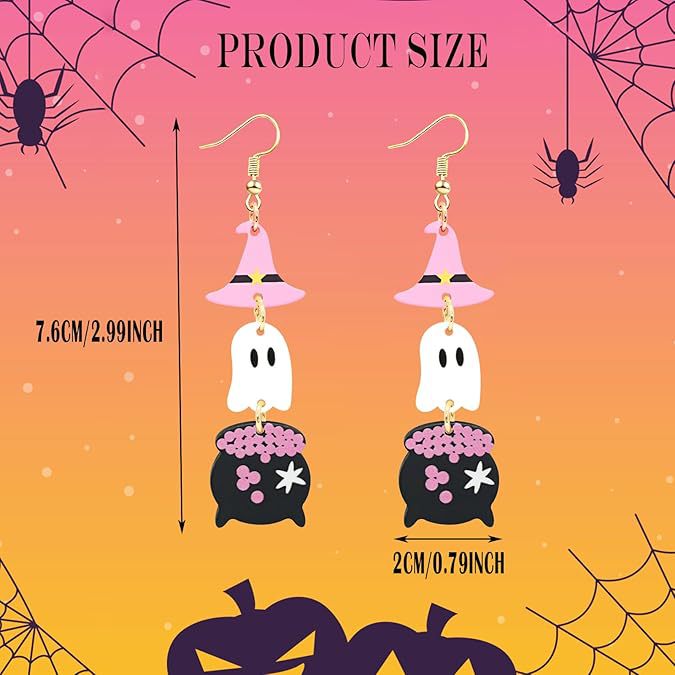 Wholesale  Ghost and Witch Hat Acrylic Earrings