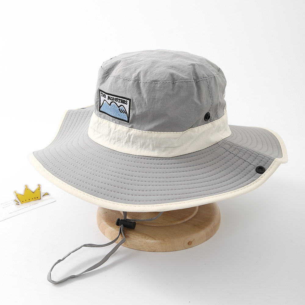 Wholesale  Children's Fisherman Hat Breathable Drawstring Outdoor Sun Protection Basin Hat