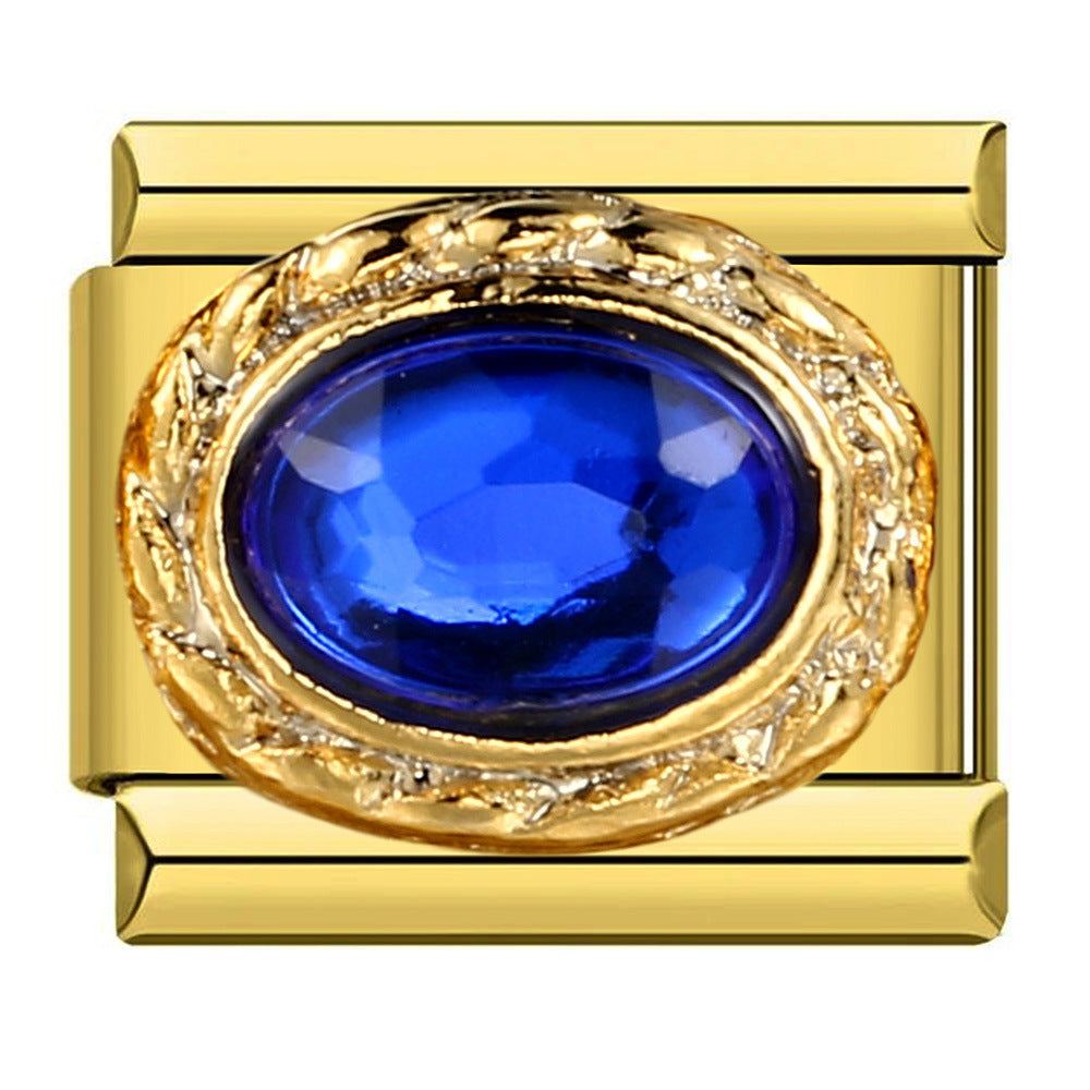 Wholesale Gold Base Star Moon Blue Modular Bracelet DIY Detachable Stainless Steel Chain Jewelry Accessory
