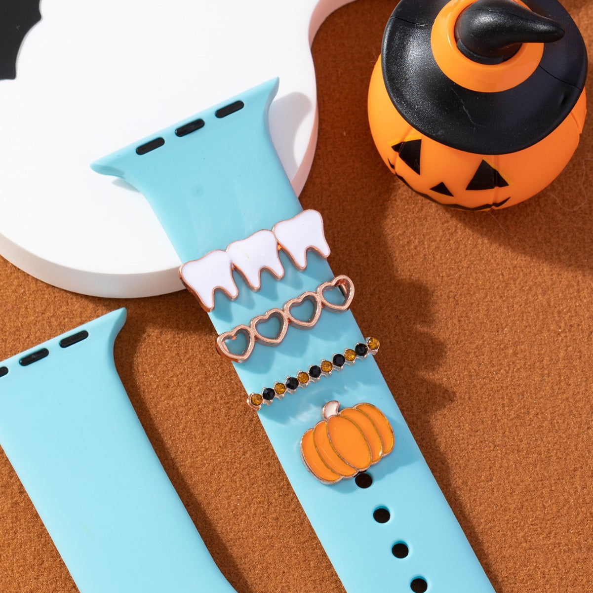 Wholesale New  Cartoon Style Oil-Drip DIY Accessories Suitable for Apple and Samsung Silicone Watch Bands Decoration Rings Cross-Border