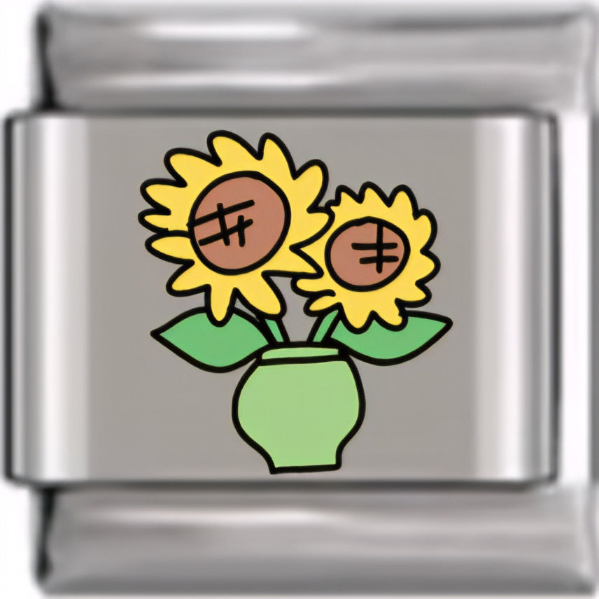 Wholesale  Italian Charm Bracelet 9mm DIY  sunflower lounge chair Creative Stainless Steel Composable Bracelet