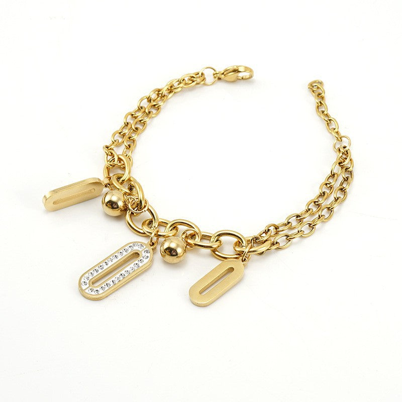 Wholesale Stainless steel zircon bracelet