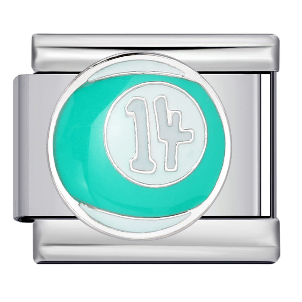 Wholesale 1-15 Color Billiards Italian Module Charms Welding Pattern Oil Drop Splicing Charms