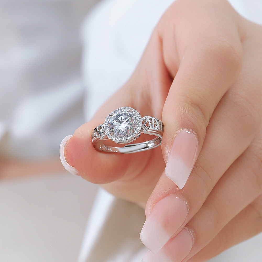 Wholesale Copper Zircon Roman Numeral Ring Stylish Silver Tone Women S Fashion Accessory For Everyday Wear Gift