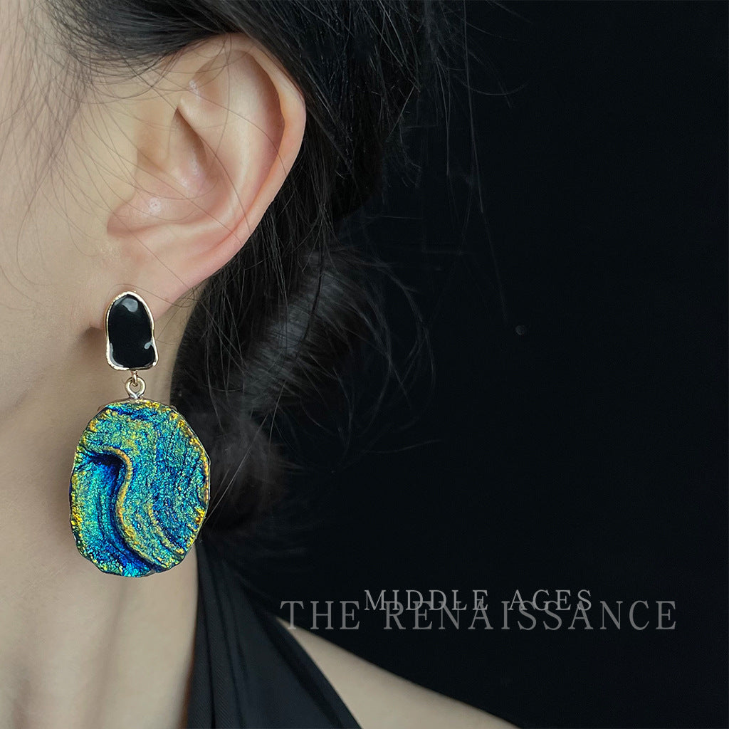 Wholesale Vintage Retro Blue and Gold Earrings