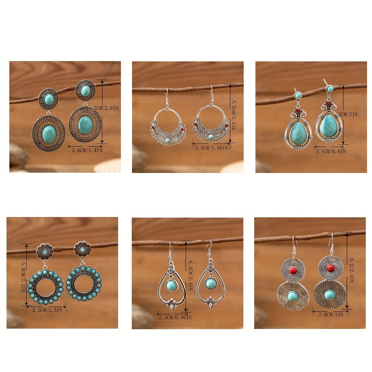 Wholesale Antique Turquoise Water Drop Earrings