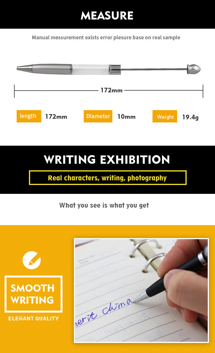 Stylo perlé en gros stylos à styles en métal vide