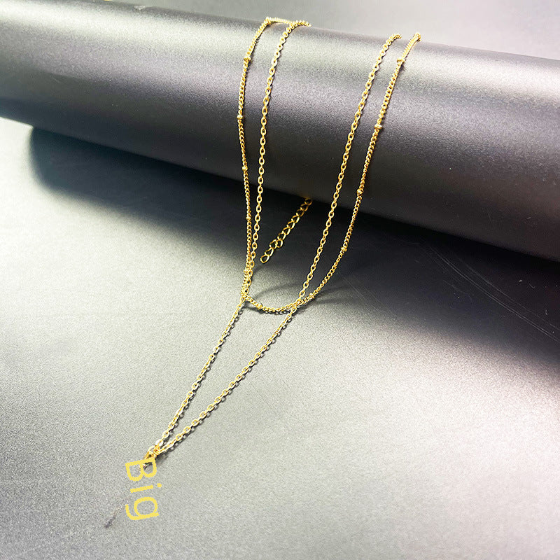 Wholesale  Stainless Steel Double Layer Cross Necklace