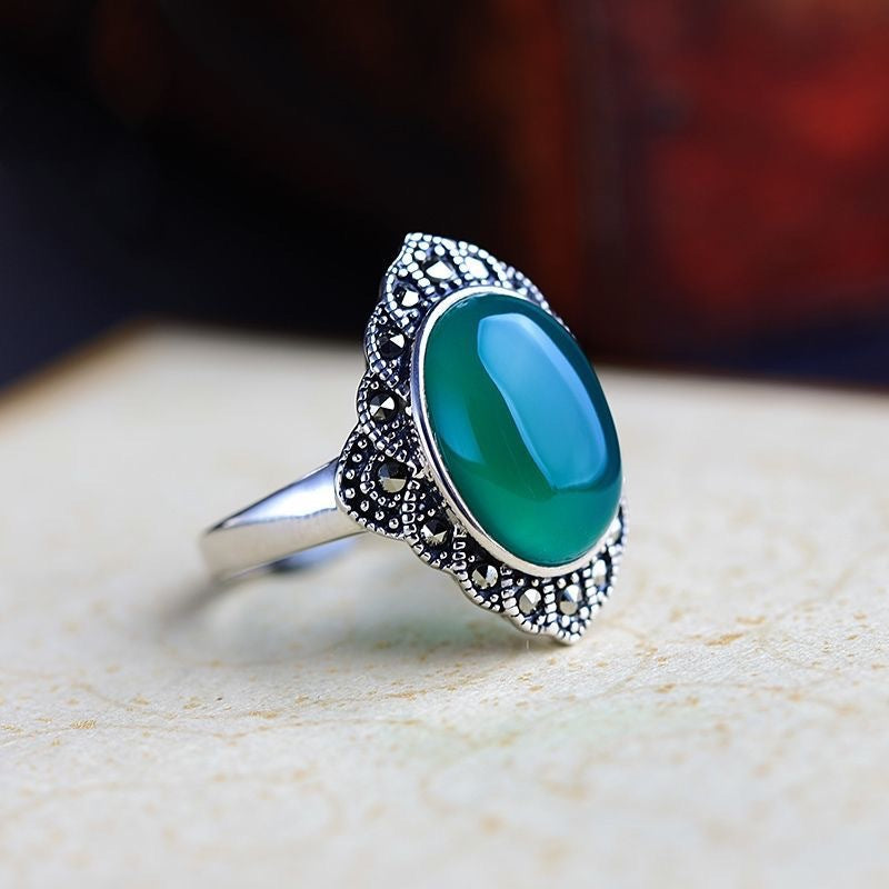 Wholesale Copper Red Stone Ring,  Floral Carved Adjustable Fashion Jewelry Accessory for Women Boutique Resale