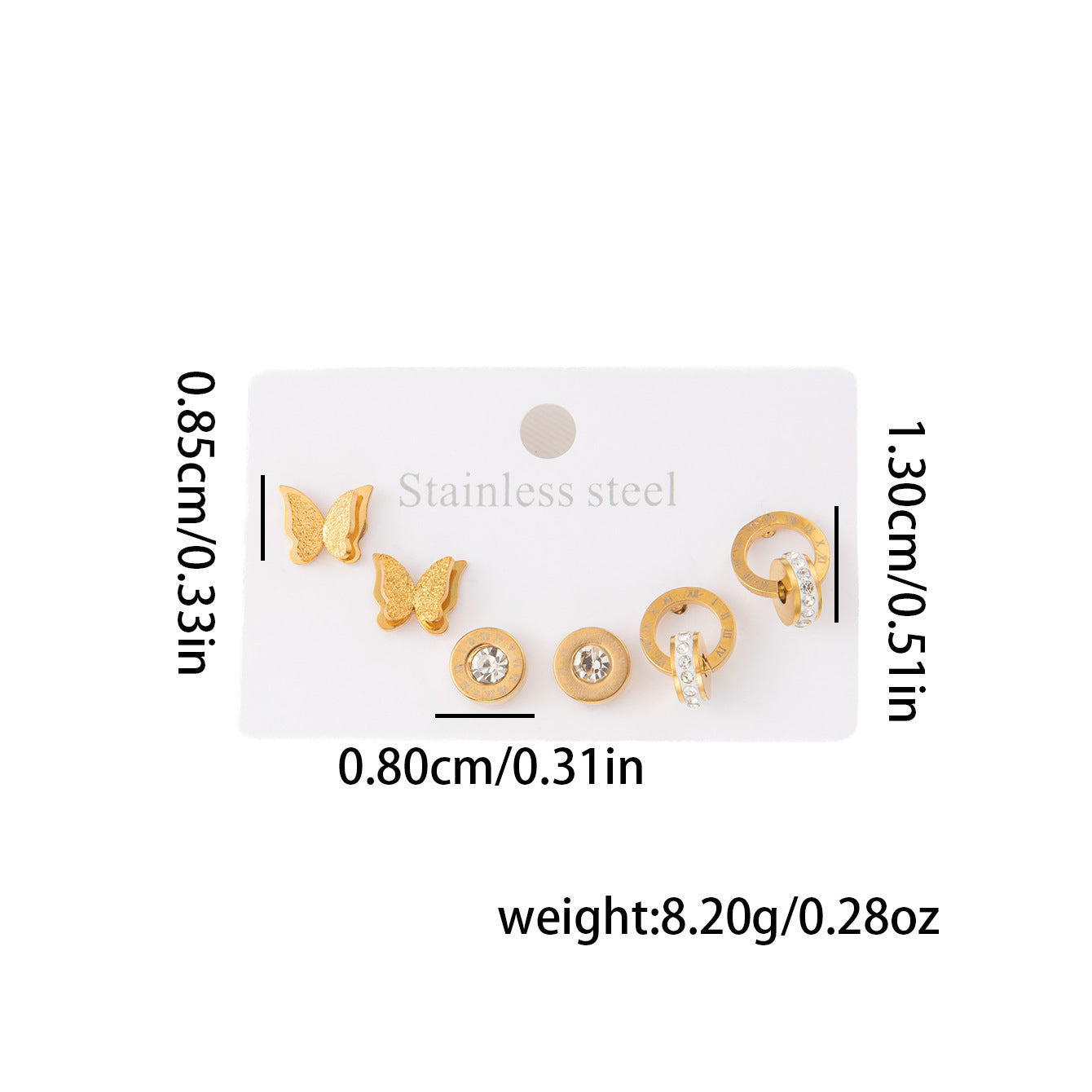 Wholesale Stylish Titanium Steel Love Earrings Set Fashion Jewelry for Party Wear